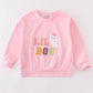 Pink halloween LIL BOO chenille patch girl top