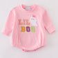 Pink halloween LIL BOO chenille patch girl bubble