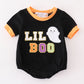 Black halloween LIL BOO chenille patch boy bubble