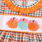 Pumpkin french knot gingham dress