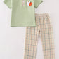 Sage pumpkin french knot boy pants set