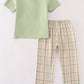 Sage pumpkin french knot boy pants set