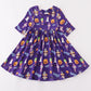 Purple halloween pumpkin twirl dress