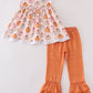 Pink pumpkin girl pants set