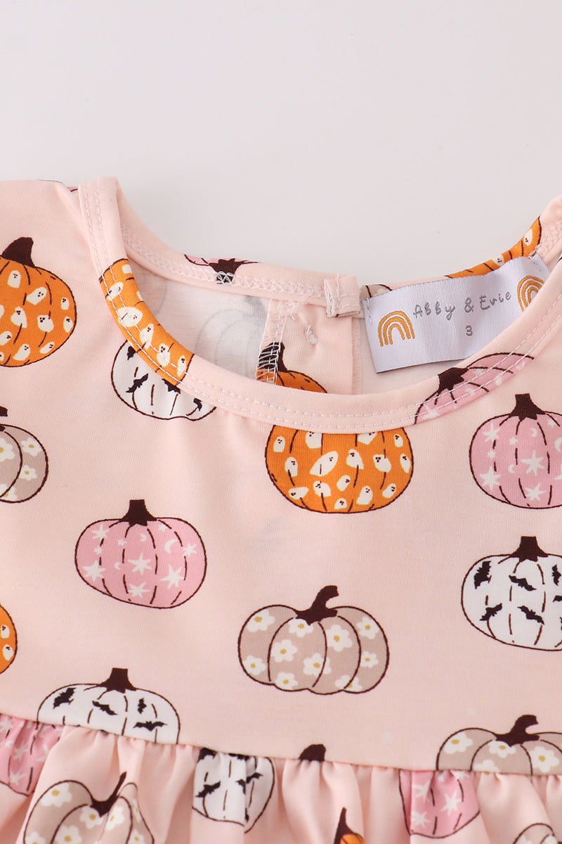 Pink pumpkin girl pants set