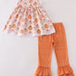 Pink pumpkin girl pants set