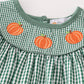 Green gingham pumpkin embroidery girl set