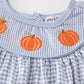 Blue gingham pumpkin embroidery girl set