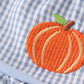 Blue gingham pumpkin embroidery girl set