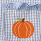 Blue gingham pumpkin embroidery girl dress