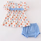 Blue pumpkin baby girl bloomers set