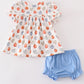 Blue pumpkin baby girl bloomers set