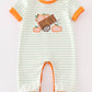 Orange wheelbarrow pumpkin applique boy romper