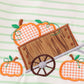 Orange wheelbarrow pumpkin applique boy romper