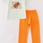 Orange wheelbarrow pumpkin applique boy set