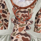 Camouflage deer applique girl romper set