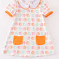 Pumpkin print girl dress