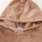 Beige velvet boy hoodie set