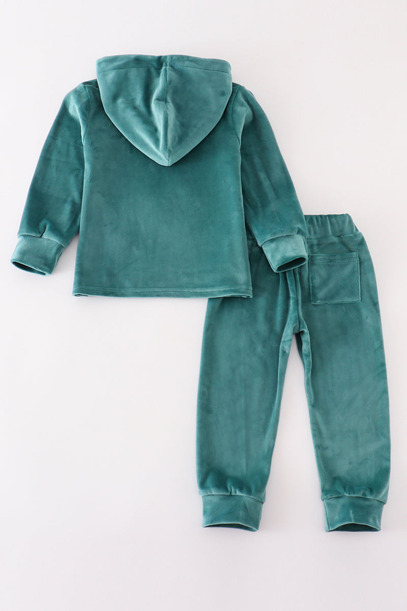 Baby forest velvet boy hoodie set