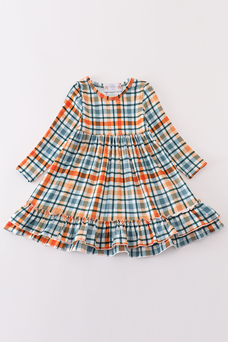 Green plaid mom&me dress