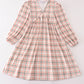 Green watercolor plaid mom&me dress