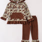 Camouflage ruffle girl hoodie set