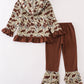 Camouflage ruffle girl hoodie set