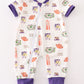 Purple geaux tiger boy romper