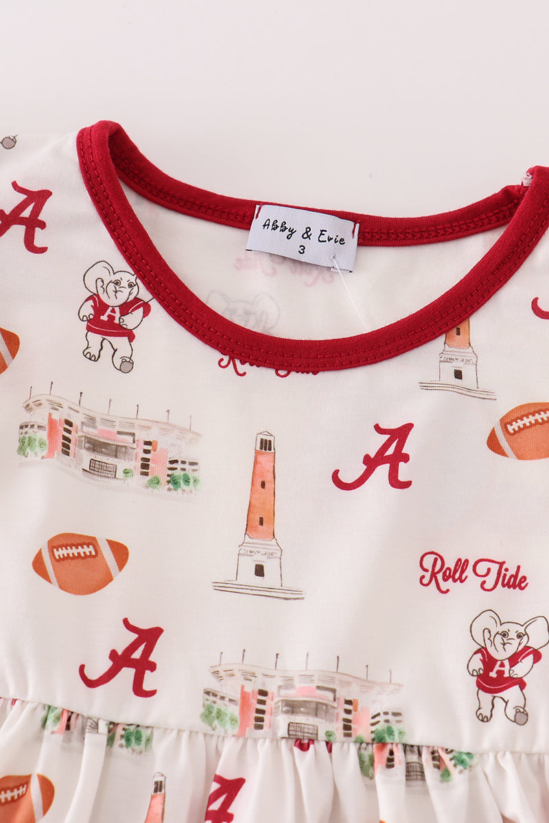 Maroon roll tide football dress