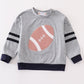 Grey football applique boy top