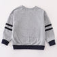 Grey football applique boy top