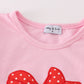 Pink leopard football applique girl set