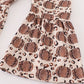 Pumpkin print vest 3pc pants set