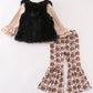 Pumpkin print vest 3pc pants set