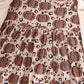 Pumpkin print vest 2pc dress set