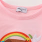 Pink noah's ark applique girl bubble