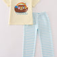 Yellow noah's ark applique boy set