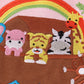 Pink stripe noah's ark applique girl set