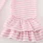 Pink stripe noah's ark applique girl set