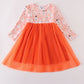 Orange halloween ghost tutu dress