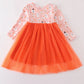 Orange halloween ghost tutu dress