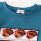 Brown plaid turkey french knot boy set