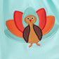 Green turkey applique girl dress