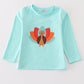 Green turkey applique boy top