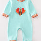 Green turkey applique boy romper