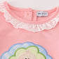 Pink turkey applique girl set