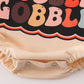 Thanksgiving gobble print ruffle girl bubble