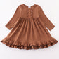 Chocolate ruffle girl dress