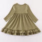 Sage ruffle girl dress