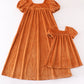 Caramel velvet mom&me dress